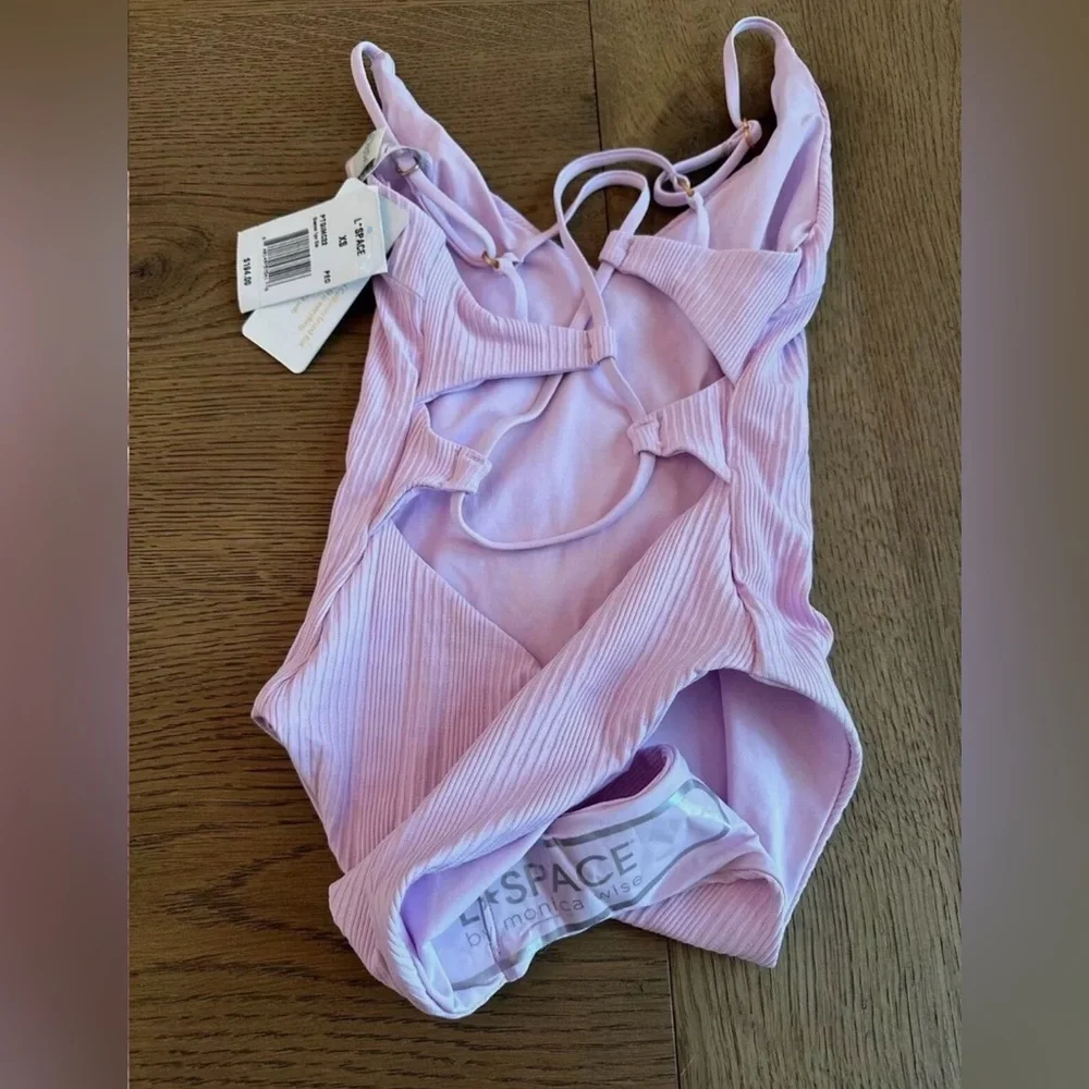 NWT Women's XS L Space Gianna One-Piece Classic adjustable Swimsuit lilac - Picture 7 of 7